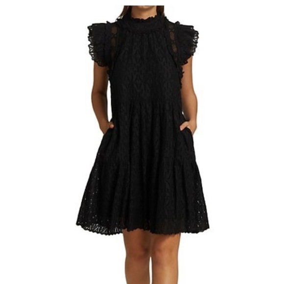 ❤️NWT SEA NEW YORK INGRID Eyelet Ruffle Flutter Dress❤️ - Picture 1 of 9